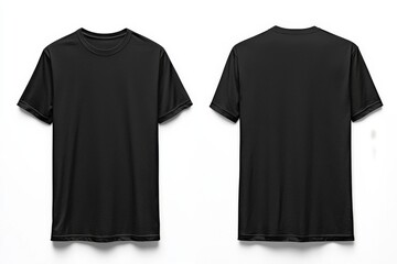 Black Tshirt Mockup Front and Back Isolated created with Generative AI