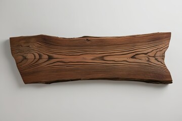 Textured Wooden Plank Shape on Clean White Background
