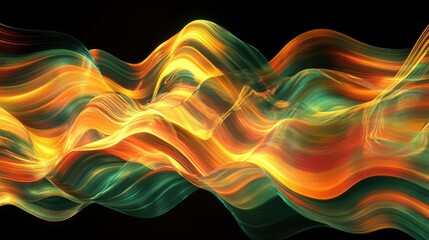 Luminescent waves of light in abstract pattern