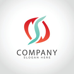 Obraz premium Modern letter s arrow logo vector template 