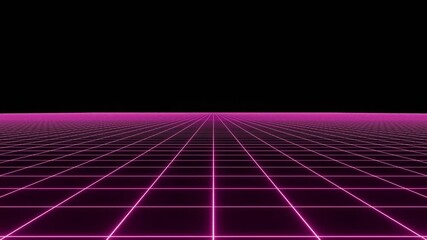 Vibrant colors abstract 80s style retro background, Vaporwave retro futuristic 80's synth wave landscape and sun background - 3D Animation - Powered by Adobe