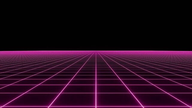Vibrant colors abstract 80s style retro background, Vaporwave retro futuristic 80's synth wave landscape and sun background - 3D Animation - Powered by Adobe