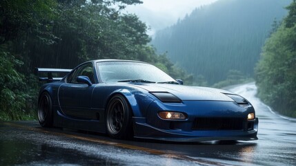 Obraz premium Fine-tuning suspension for mixed-surface touge roads