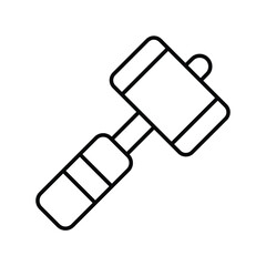 mallet line icon with white background vector stock illustration