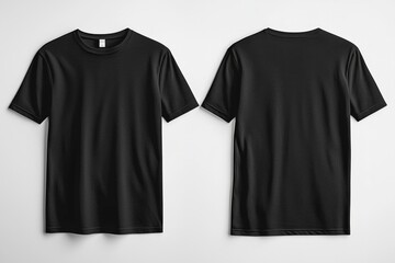Naklejka premium Black Tshirt Mockup Front and Back Isolated created with Generative AI