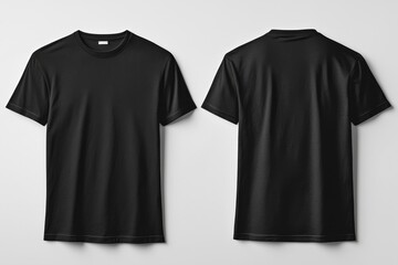 Black Tshirt Mockup Front and Back Isolated created with Generative AI