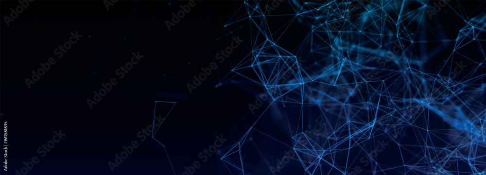 Poster abstract background with connecting dots and lines. futuristic background made of triangles. network