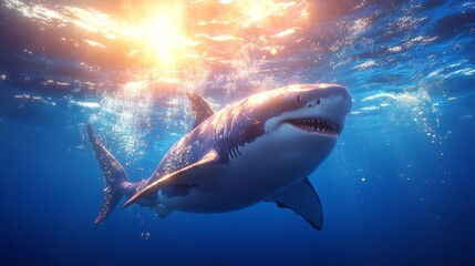 Fototapeta premium Great White Shark Underwater