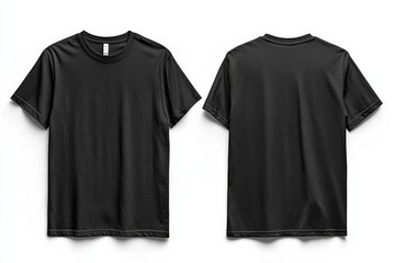 Naklejka premium Black Tshirt Mockup Front and Back Isolated created with Generative AI