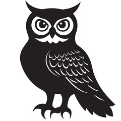 Fototapeta premium Owl in cartoon, doodle style . Image for t-shirt, web, mobile apps and ui. Isolated 2d vector illustration in logo, icon, sketch style, Eps 10, black and white. AI Generative