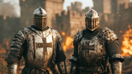 Naklejka premium Knights in Armor.