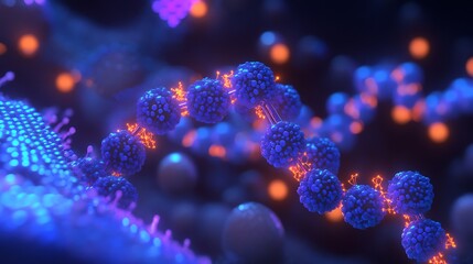 Fototapeta premium Intricate DNA Strands and Molecular Structures in a Cutting-Edge Biology Lab