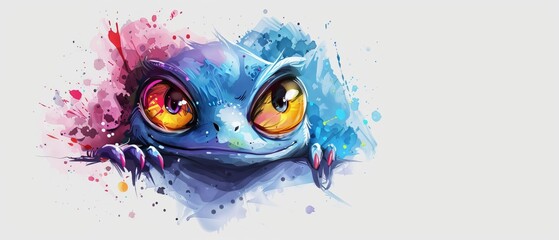 Obraz premium A detailed image of an animal's face with paint generously splattered on its side