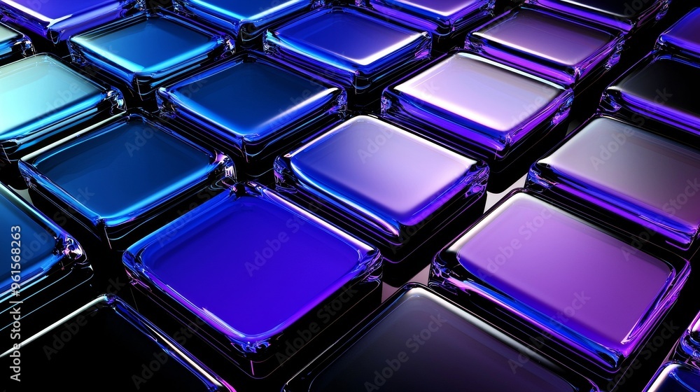 Poster background design with dark abstract geometric blocks, rendering in 3d