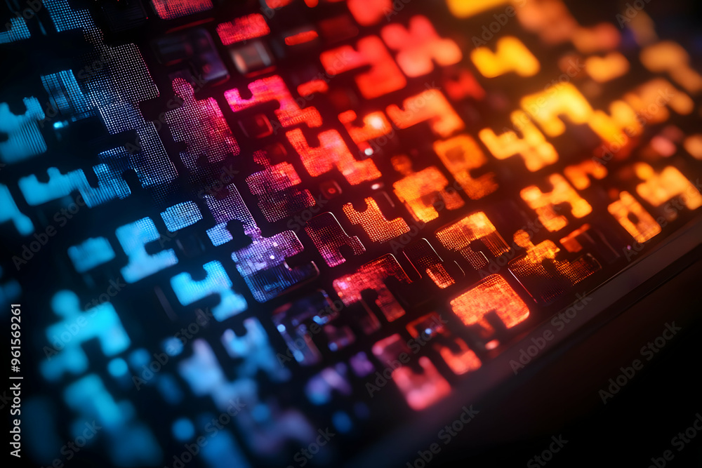 Poster abstract background - abstract data stream, digital technology, binary code, cyberpunk, futuristic t