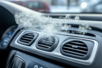 Obraz premium Steam Emitting from a Car's Air Vent