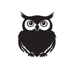 Fototapeta premium Owl in cartoon, doodle style . Image for t-shirt, web, mobile apps and ui. Isolated 2d vector illustration in logo, icon, sketch style, Eps 10, black and white. AI Generative