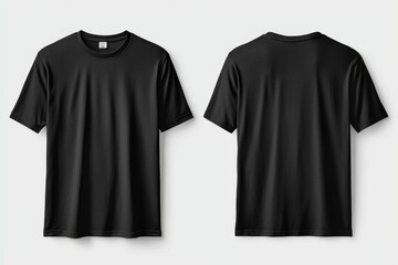 Black Tshirt Mockup Front and Back Isolated created with Generative AI
