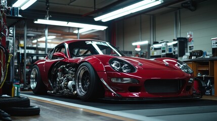 Obraz premium Engine tuning for optimal torque curves in touge racing