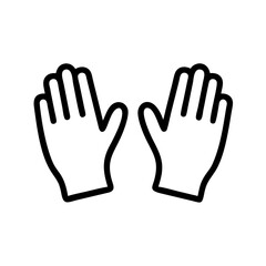 Obraz premium Black and White Icon of Gloves, Minimalist Design with Copy Space