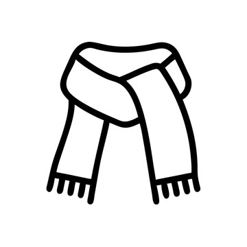 recommend clip art: Black and White Icon of a Scarf, Minimalist Design with Copy Space