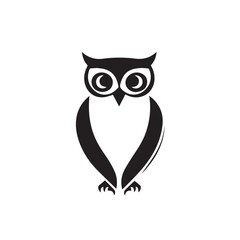 Owl in cartoon, doodle style . Image for t-shirt, web, mobile apps and ui. Isolated 2d vector illustration in logo, icon, sketch style, Eps 10, black and white. AI Generative