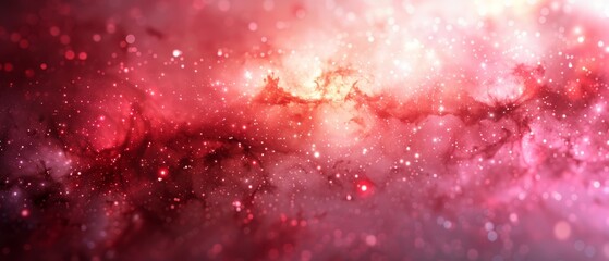 Fototapeta premium A crisp image of a red-and-white expanse teeming with stars, featuring a distinct red-and-white object at its center