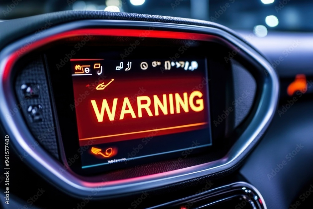 Poster car dashboard warning message display