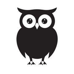 Fototapeta premium Owl in cartoon, doodle style . Image for t-shirt, web, mobile apps and ui. Isolated 2d vector illustration in logo, icon, sketch style, Eps 10, black and white. AI Generative
