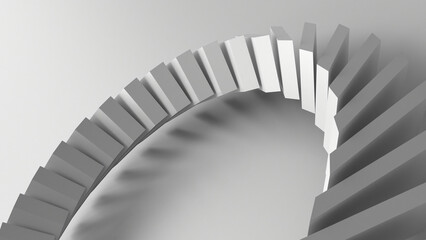 3D grayscale rendering of abstract, geometric structure. A simple, minimal, and modern or contemporary background or wallpaper. 3D rendering