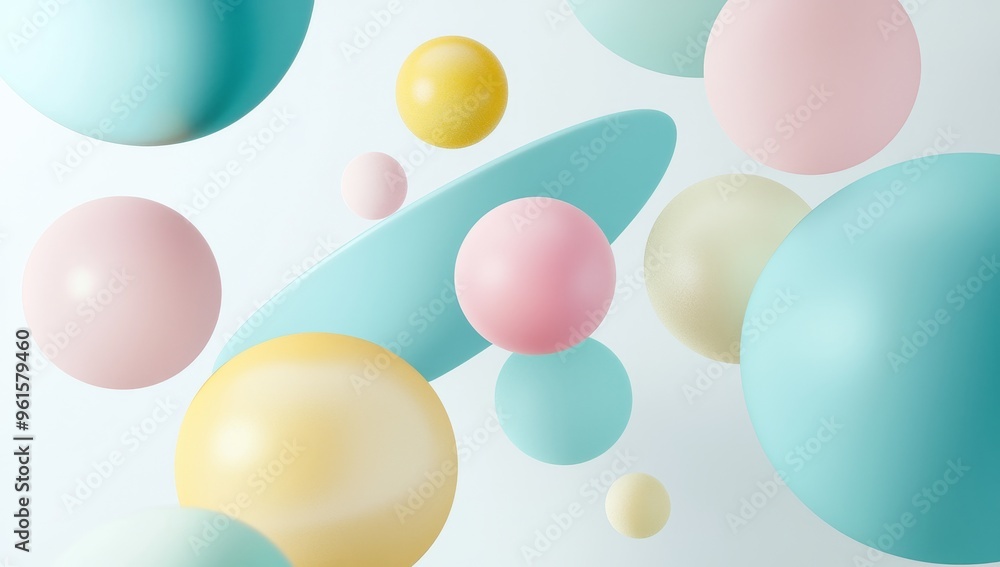 Poster an animated animation of geometric glass shapes. a realistic set of transparent cylinders and tubes.