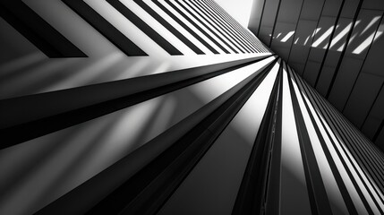 Obraz premium Modern Architecture, Abstract Pattern, Black and White.