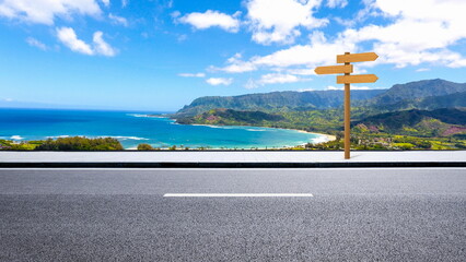 road view beach landscape mountain outdoor travel relax