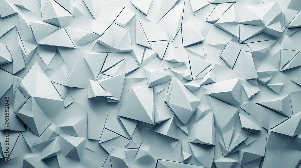 Fototapete Abstract 3D background with sharp-edged polygons in a chaotic yet harmonious arrangement, ideal for edgy and contemporary visuals.