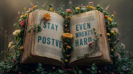 A book that says stay positive when it's positive.