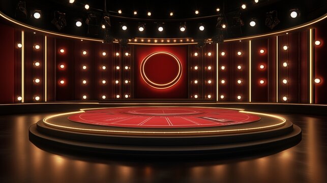 Virtual show, studio backdrop template. Ideal for tv game shows, or even gambling events.