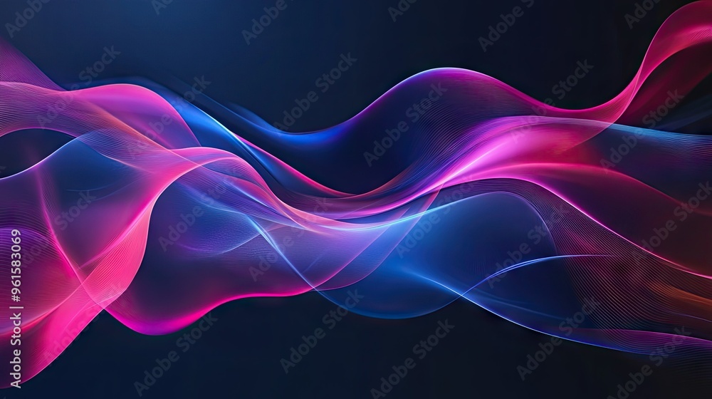 Aufkleber abstract dynamic wave design with sleek curves and gradients, creating a modern and engaging visual 