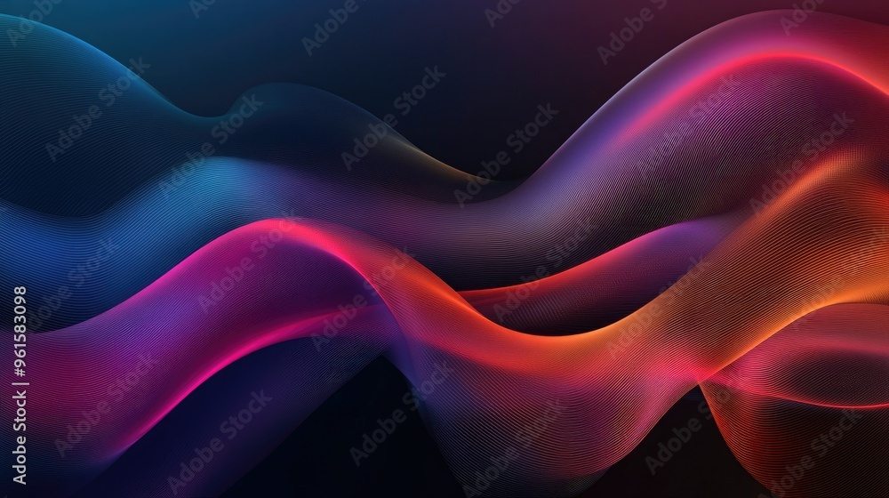 Poster Abstract dynamic wave design with sleek curves and gradients, creating a modern and engaging visual effect for tech and creative projects.