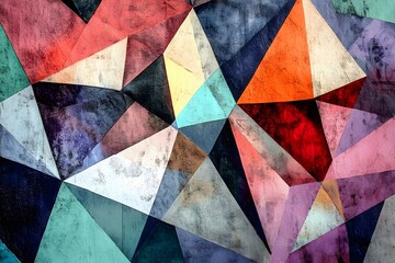 Abstract Geometric Pattern with Distressed Paint