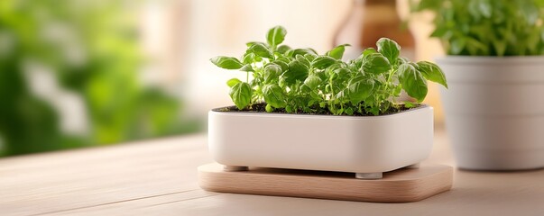 Smart indoor herb garden with AI control - High-tech solutions for home-grown herbs.