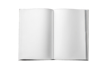 PNG Open Blank Book on White Background - Realistic Stationery Design Element on Transparent Background