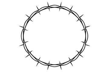 
black crown of thorns vector, Crown of thorns icon, Religion symbol vector illustration.
