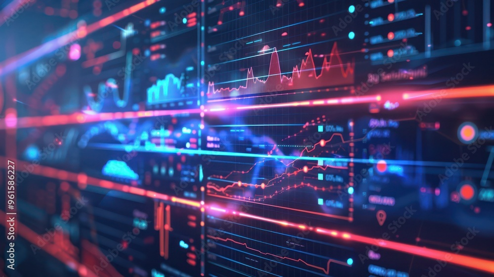 Poster healthcare data analytics dashboard displaying trends in patient health metrics.