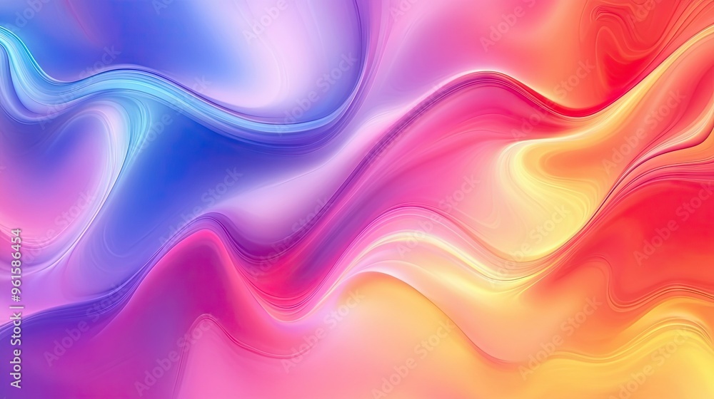 Poster colorful, moving abstract background with a dynamic effect, showcasing fluid patterns and gradients 