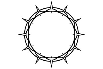 Crown of thorns vector illustration, Circle of thorns icon