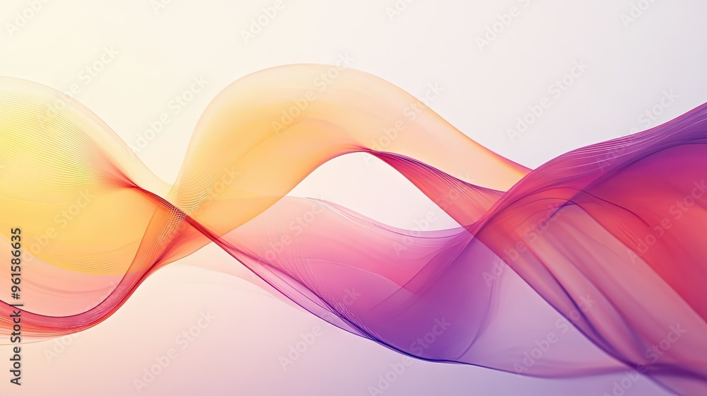 Poster contemporary wave design featuring smooth, dynamic lines and vibrant hues, ideal for creating engagi