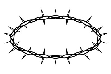Crown of thorns vector illustration, Circle of thorns icon