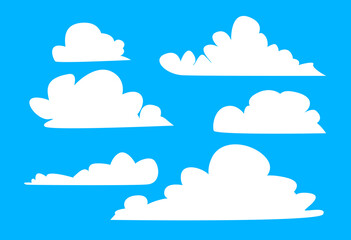 set of clouds element collection for illustration decoration white sky with other varian
