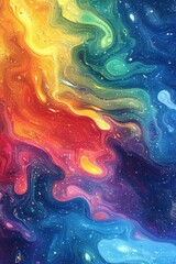 Fototapeta premium Colorful abstract swirls representing cosmic elements in vibrant hues