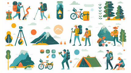 Naklejka premium illustration of a set of christmas decorations